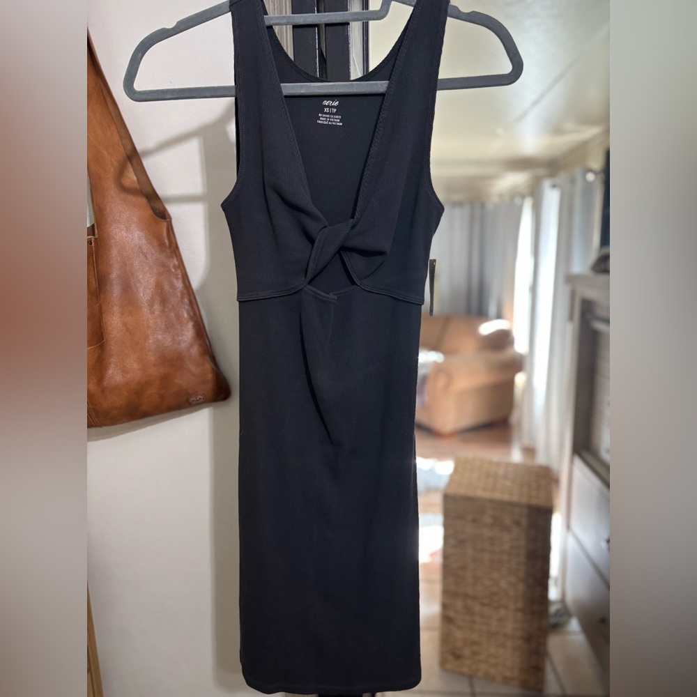 Aerie Gray Ribbed Dress